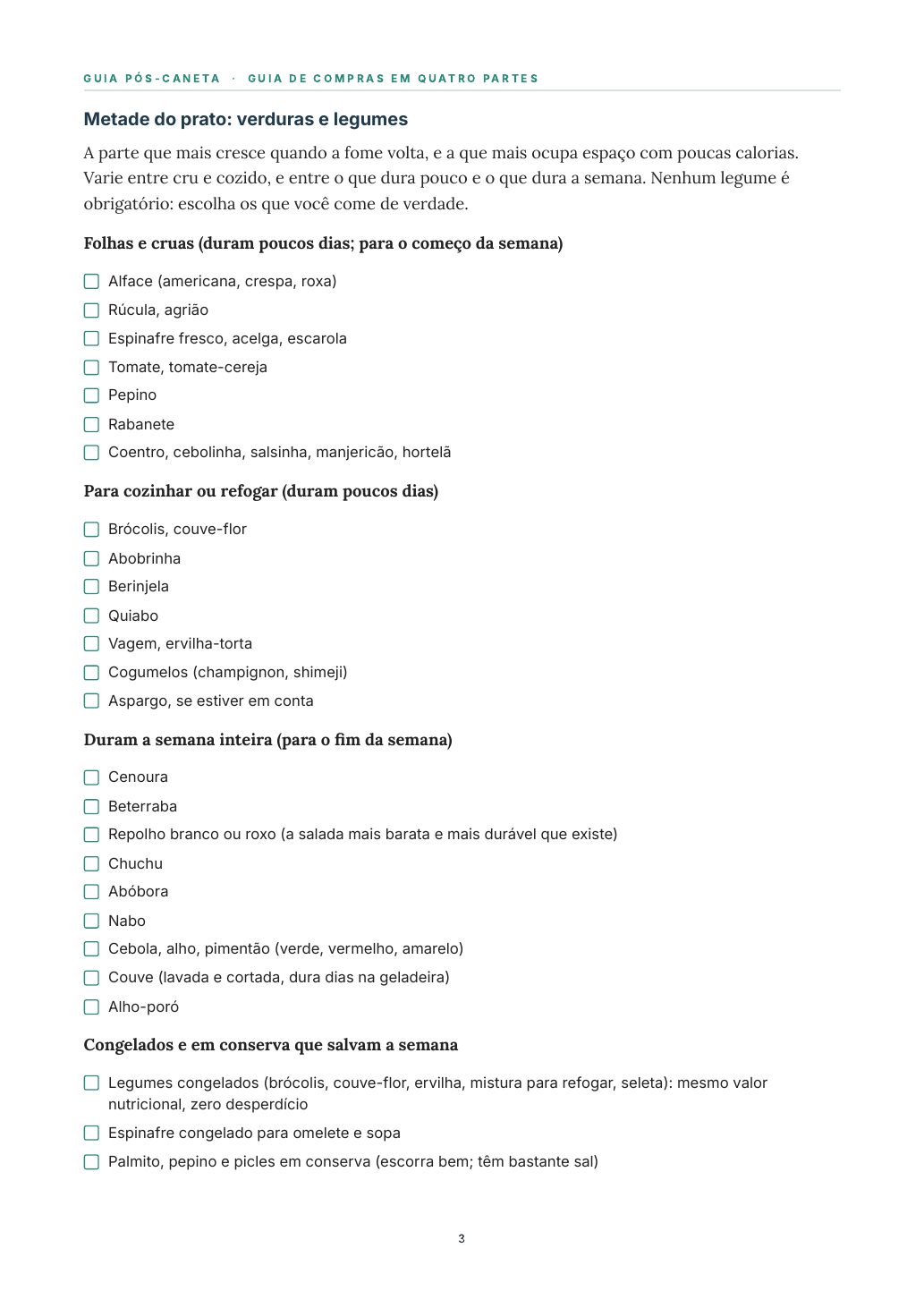 O checklist de compras